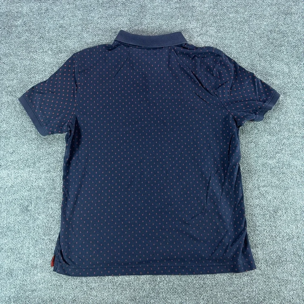Banana Republic Luxury Touch Mens Navy Diamond Preppy Summer Polo Shirt Large
